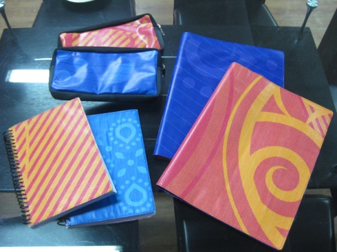 Stationery samples made from Commonwealth Games waste