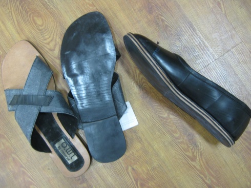 Tyre tube closed toe shoe and men's chappals (slip-on sandal)