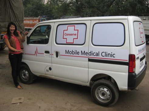 Jenna and the new mobile medical clinic van